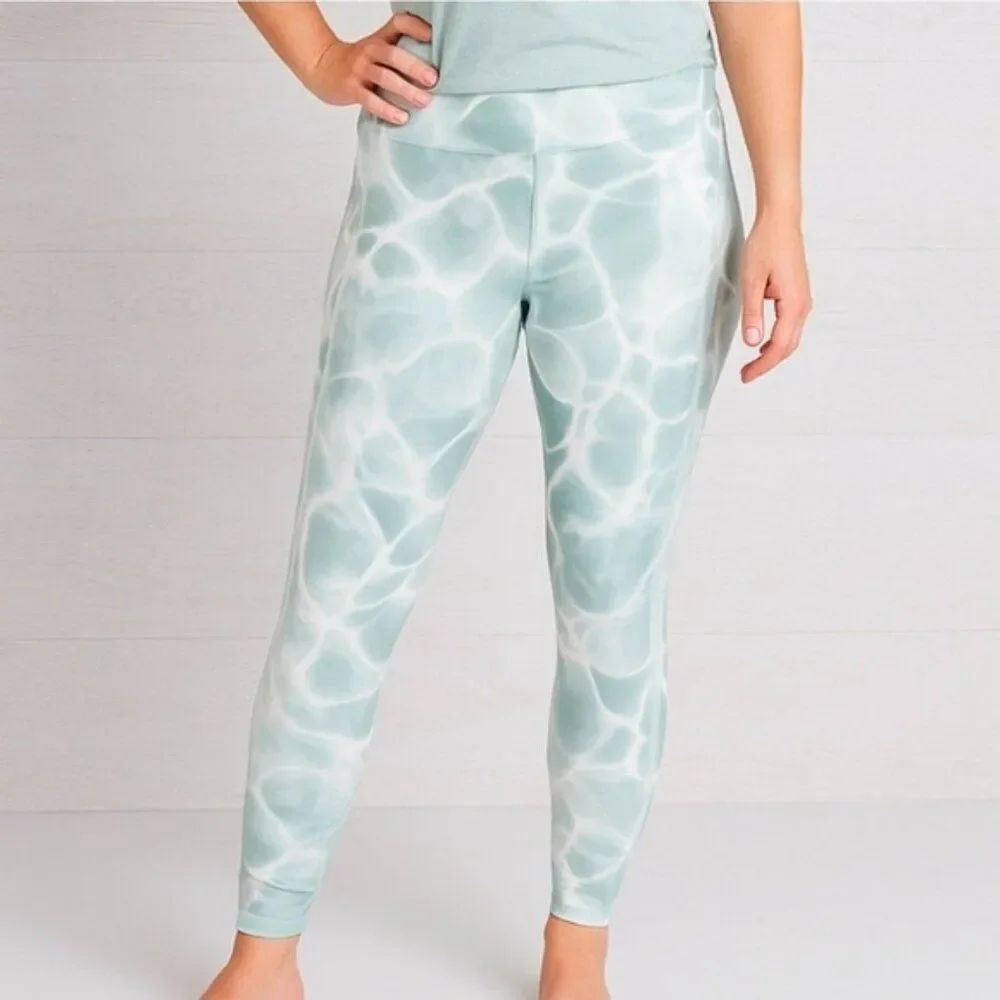NWT CALIA by Carrie Underwood Mint Green &White Tie-Dye Leggings Size XL